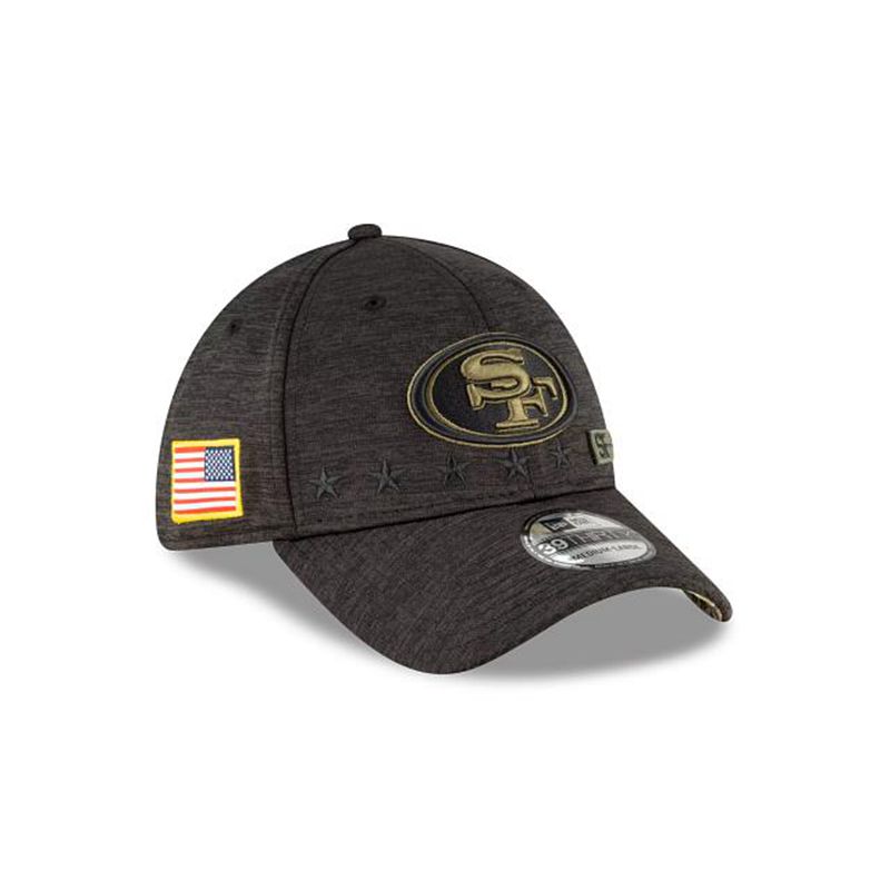 NFL San Francisco 49ers Salute To Service 39Thirty Stretch Fit (MUS4962) - Black New Era Caps